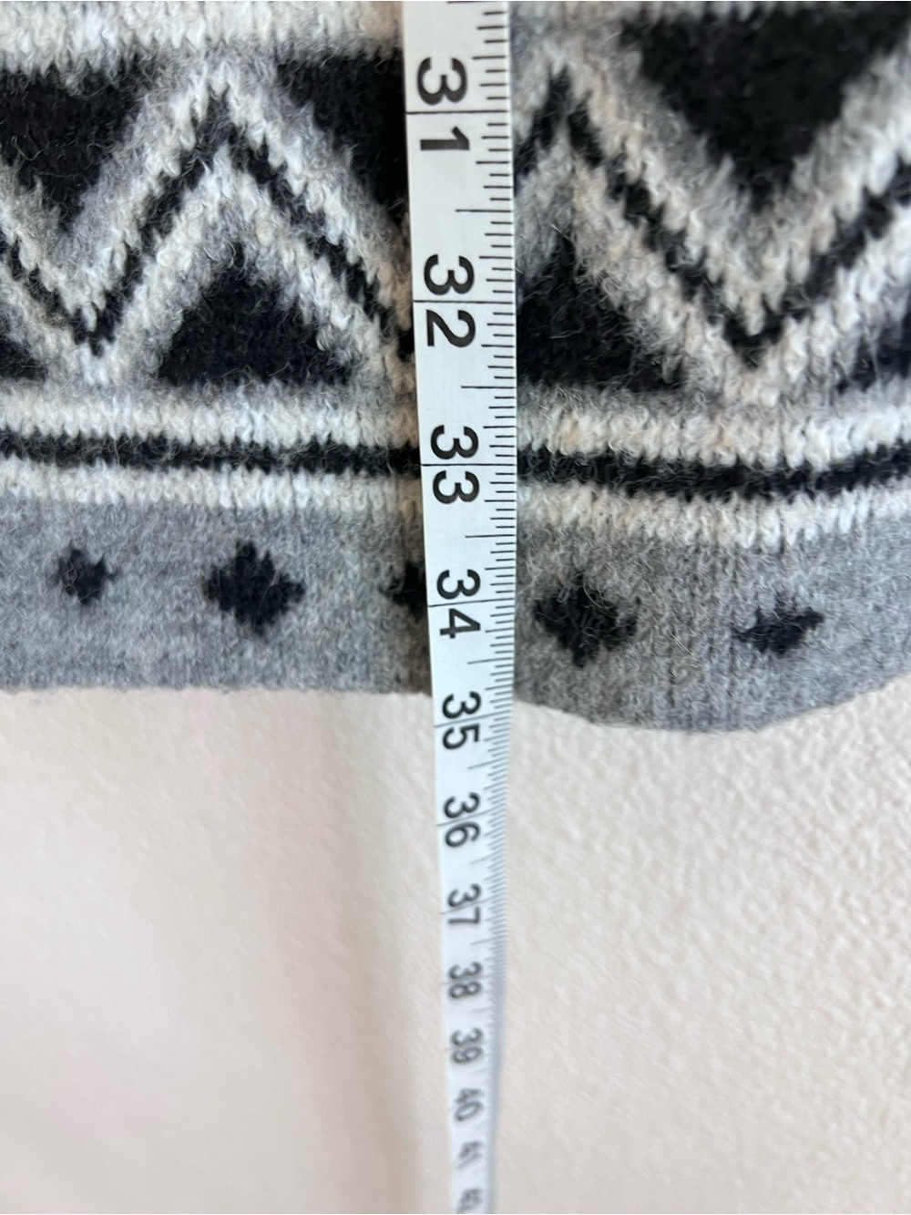 Frye Women's Open‎ Front Cardigan Patch Pockets Aztec Print Jacquard Knit - Picture 4 of 5